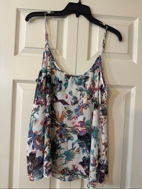 Apt. 9 White Floral Multicolor Spaghetti Strap Camisole